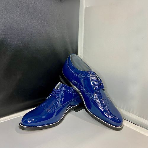 Royal blue patent leather shoes online