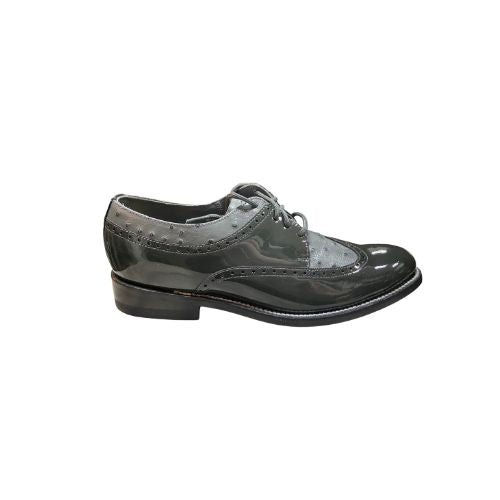 Stacy Baldwin Patent Ostrich Dark Grey 172235