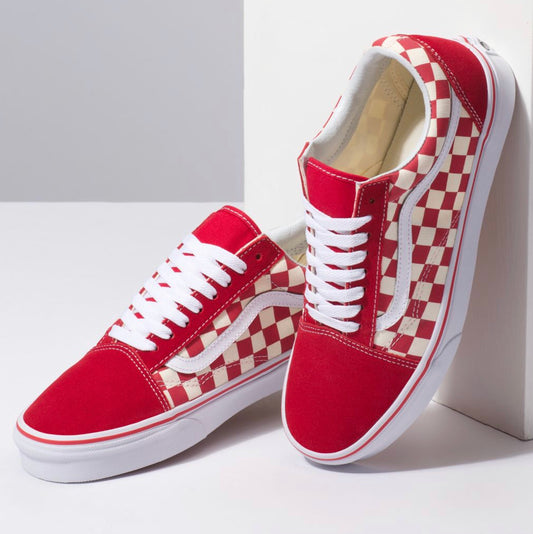 Vans Old Skool (Primary Check) Ring Red/White